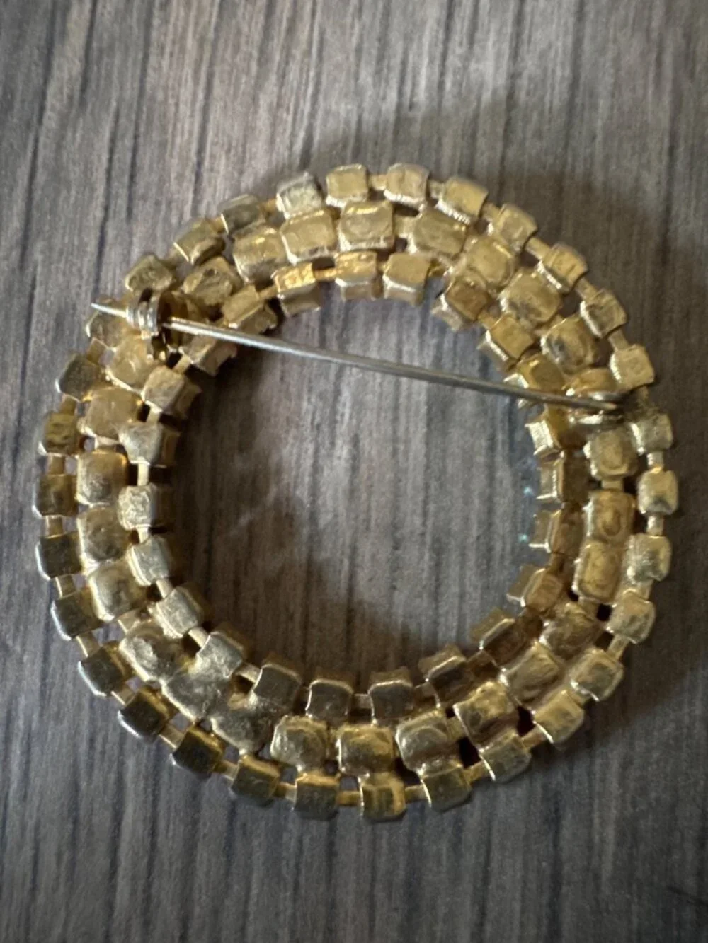 Aurora Borealis Rhinestone Circle Wreath Brooch 2